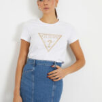 Elastic t-shirt with triangular logo GUESS