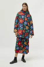Multicolor floral print quilted coat COMPANIA FANTASTICA