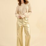 Coated pants, wide with high waist MOLLY BRACKEN