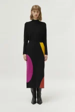 Circle print jacquard knit midi skirt COMPANIA FANTASTICA