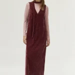 Long burgundy chenille dress COMPANIA FANTASTICA