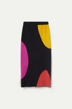 Circle print jacquard knit midi skirt COMPANIA FANTASTICA - Image 2