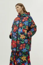 Multicolor floral print quilted coat COMPANIA FANTASTICA - Image 3