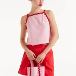 Pink picunela strappy top COMPANIA FANTASTICA SS25