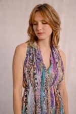 Short pleated and printed dress MOLLY BRACKEN SS25 - Image 4