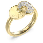 STEEL BLOOMING SUMMER Gold Ring With Stones And Logo GUESS SS25