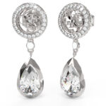 STEEL 4G LIGHT JUBE05235JWRHT/U Silver Earrings With Teardrop Pendant With Stones GUESS SS25