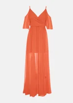 Transparent maxi dress with ruffle sleeves LYNNE SS25