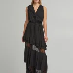 Maxi dress with ruffles and lace LYNNE SS25