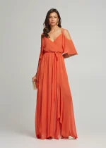 Transparent maxi dress with ruffle sleeves LYNNE SS25 - Image 2
