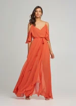 Transparent maxi dress with ruffle sleeves LYNNE SS25 - Image 3