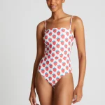 Strawberry Beach print straight neckline swimsuit COMPANIA FANTASTICA SS25
