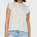 WOMEN'S EMBROIDERED PERFORATED TOP ONLY SS25