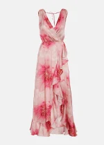 Μάξι εμπριμέ φόρεμα με βολάν LYNNE SS25