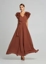 Μάξι φόρεμα με βολάν στους ώμους LYNNE FW25-26 - Image 2