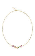 STEEL MAMOUNIA Gold Necklace With Multicolored Stones And Logo GUESS FW25-26