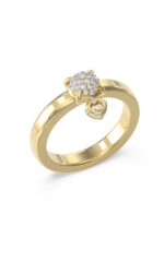 STEEL L.O.V.E. Δαχτυλίδι Χρυσό Με Μίνι Καρδιά Με Πέτρες GUESS FW25-26