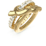 STEEL HOLD ME TIGHT Δαχτυλίδι Χρυσό Δίβερο Με Σχέδιο Με Πέτρες GUESS FW25-26