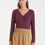 Eggplant knotted t-shirt COMPANIA FANTASTICA FW25-26