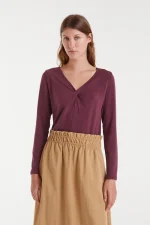 Eggplant knotted t-shirt COMPANIA FANTASTICA FW25-26