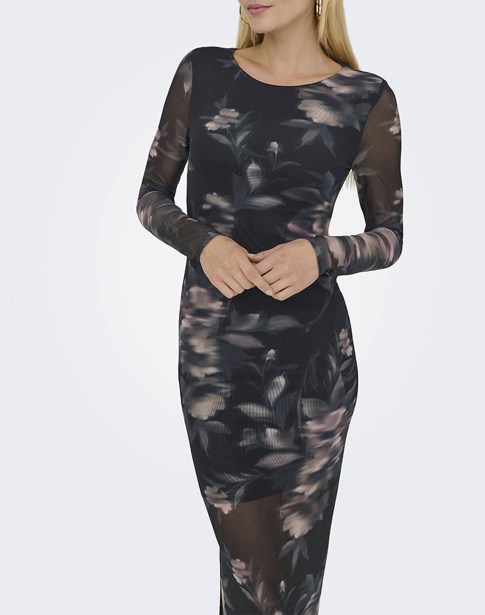 ONLKAYA LIFE LS MIDI MESH DRESS WVN ONLKAYA LIFE LS MIDI DRESS WVN ONLY FW25-26 - Image 1