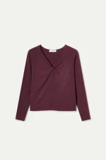 Eggplant knotted t-shirt COMPANIA FANTASTICA FW25-26 - Image 2