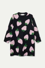 Κοντό πλεκτό φόρεμα ζακάρ με τύπωμα Morango COMPANIA FANTASTICA FW25-26 - Image 2