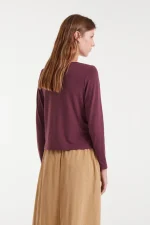 Eggplant knotted t-shirt COMPANIA FANTASTICA FW25-26 - Image 3