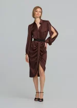 Satin-look and lace dress LYNNE FW25-26 - Image 2