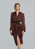 Satin-look and lace dress LYNNE FW25-26 - Image 3