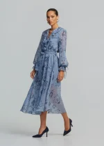 Printed midi dress with ruffles LYNNE FW25-26 - Image 4
