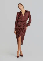 Printed midi dress in satin look LYNNE FW25-26 - Image 4