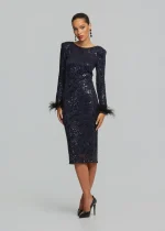 Φόρεμα από δαντέλα με παγιέτες και φτερά LYNNE FW25-26 - Image 2