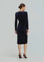 Midi fitted dress with velvet look LYNNE FW25-26 - Image 6