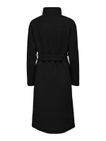 Γυναικείο μαύρο παλτό με ζώνη ONLY FW25-26 - Image 4