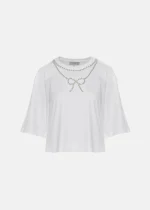 Cropped blouse with pearls LYNNE SS26