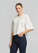Cropped blouse with pearls LYNNE SS26 - Image 2