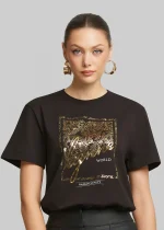 T-shirt with metallic logo print LYNNE SS26 - Image 2