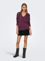 Boxy Women's Sweater Mauve ONLY FW25-26 - Image 3