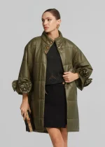 Μακρύ μπουφάν με απλικέ λουλούδια LYNNE SS26 - Image 3