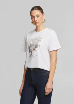 T-shirt with metallic logo print LYNNE SS26 - Image 3