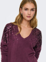 Boxy Women's Sweater Mauve ONLY FW25-26 - Image 4