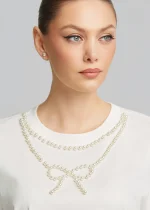 Cropped blouse with pearls LYNNE SS26 - Image 4