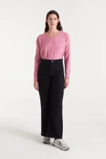 Black jeans with strawberry embroidery COMPANIA FANTASTICA FW25-26 - Image 5