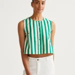 Bamboo Green Print Top COMPANIA FANTASTICA SS26
