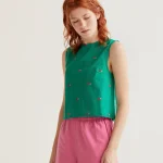 Top with Green Cherries print COMPANIA FANTASTICA SS26