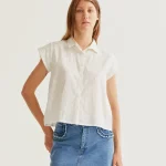 100% cotton white shirt with floral embroidery COMPANIA FANTASTICA SS26