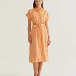 Lavagna Orange print midi dress COMPANIA FANTASTICA SS26
