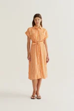 Lavagna Orange print midi dress COMPANIA FANTASTICA SS26