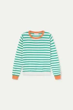 Knitted sweater with white and green striped print COMPANIA FANTASTICA SS26 - Image 2